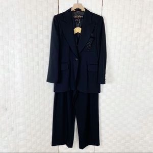 Escada Margaretha Ley Black Wool Pant Suit